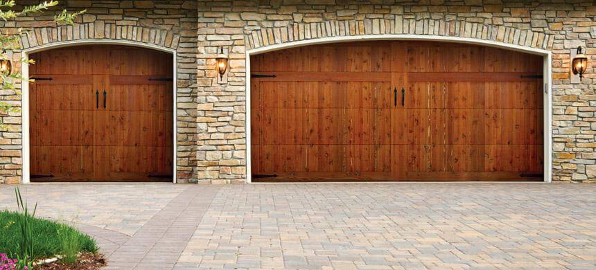 Doorlink Woodland Creek Wood Overlay Doors Open Up Garage Door Inc